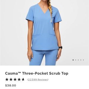 Figs Ceil Blue Casma Scrub Top - Gently Used